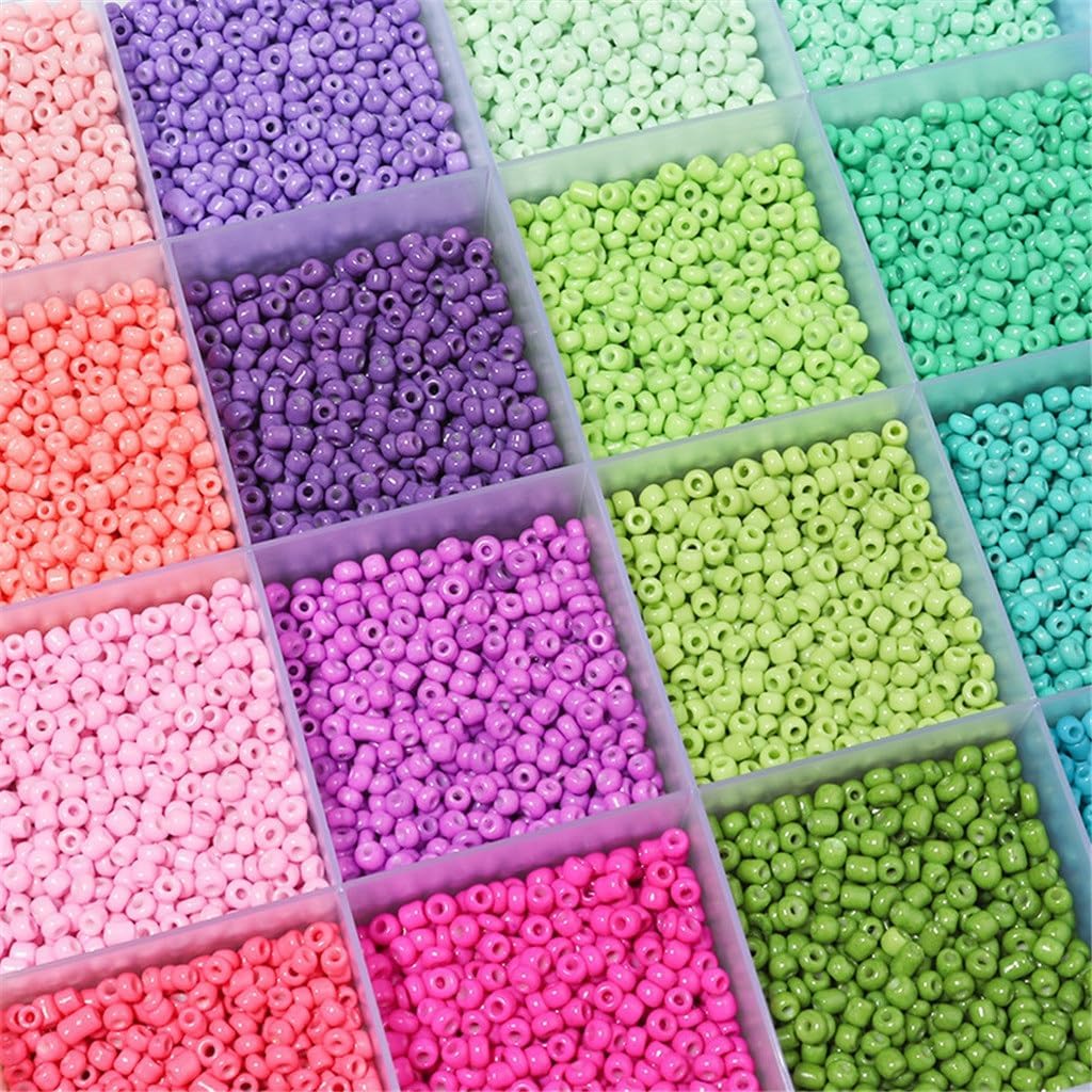 24 Grid Macaron Color 4mm Boxed Glass Beads DIY Bracelet Necklace Set