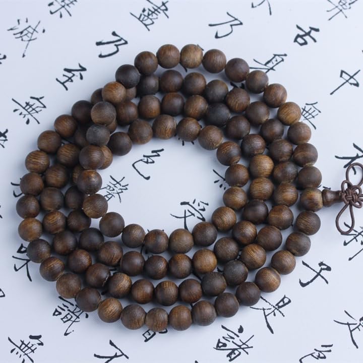 Vietnam Nha Trang White Agarwood Full Oil Soft Silk Old Wood Multiple Sizes Prayer Beads Bracelet Sinkable Grade (10mm*108 Beads)