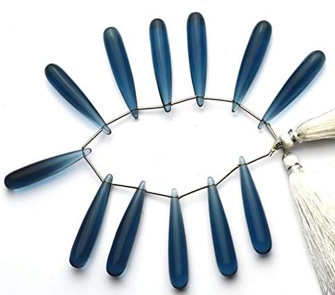 GEMZ 10 inch Strand of Natural London Blue Topaz Quartz Tear Drop Shape Smooth Cut Blue Color briollete Beads for DIY Jewelry Making- Earring Necklace Bracelet.