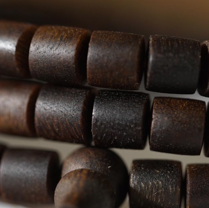 Vietnam Nha Trang White Agarwood 8x8x108mm Sugar Knot Soft Oil Barrel Beads Full Oil