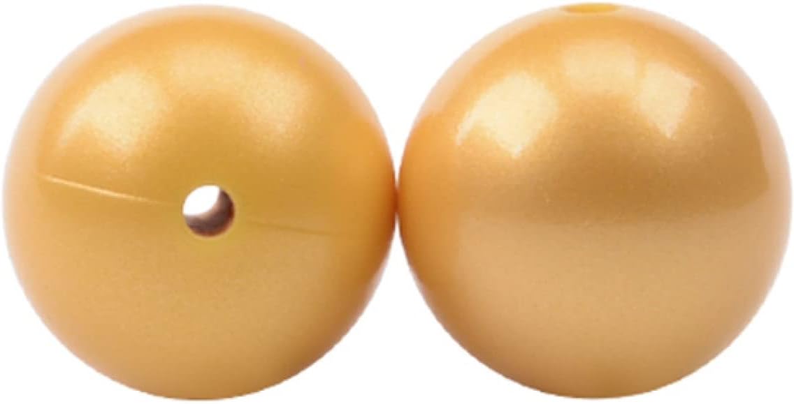 12mm 15mm 19mm Silicone Beads, Colorful Metallic Silver Print Loose Silicone Beads for DIY Necklace Bracelet Jewelry Making Supplies 10 Pieces (12mm Metallic Gold)