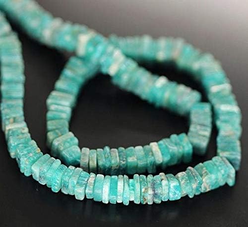 1 strand amazonite heishi cube squresmooth 16'' long strand gemstone beads, jewelry supplies for jewelry making, bulk beads, for meditation jewellery gemstone 5mm