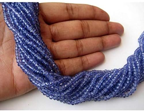 1 Strand Natural Blue Coated Quartz Bead, Tanzanite Color, Micro Faceted Rondelle Beads, 4mm Beads, 14 Inches Code-HIGH-17037