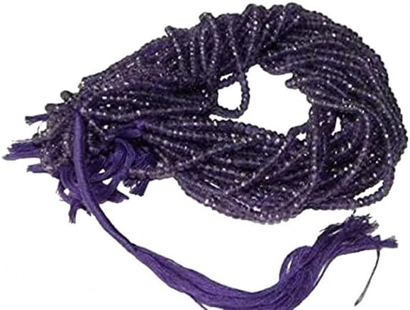 Amethyst Beads Purple 13 Inch Drilled 3mm Rondelle Semiprecious Beads lot of 5 Strands Chik-STRD- 90922