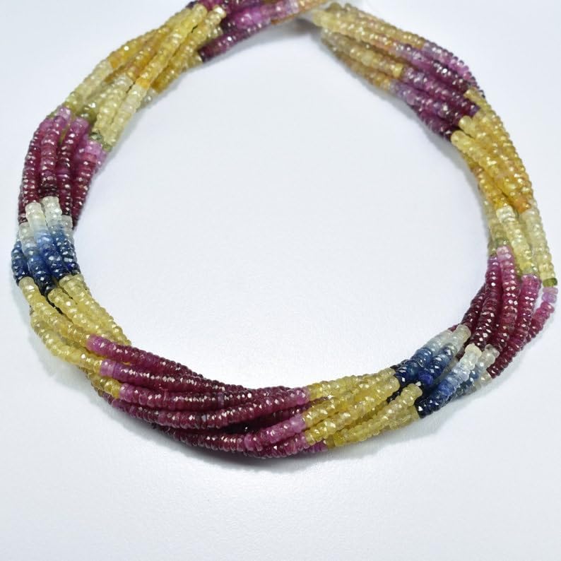 Natural Multi Precious tyre Faceted Beads 4-4.25mm 16 inch Long String Jewelry Making Gemstone Beads for Necklace Bracelet