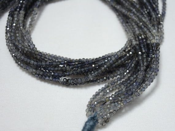 BEADS GEMSTONE 10 Strands, 2mm Shaded Iolite Beads, Faceted Rondelle Beads, Iolite Rondelles, Gemstone Beads, 13 Inch Code-HIGH-23545