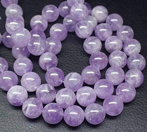 1 Strand Lavender Amethyst Round Ball Smooth 16'' Long Strand Gemstone Beads, Jewelry Supplies for Jewelry Making, Bulk Beads, for Meditation Jewellery for Reiki Healing Mystic Gemstone 16mm