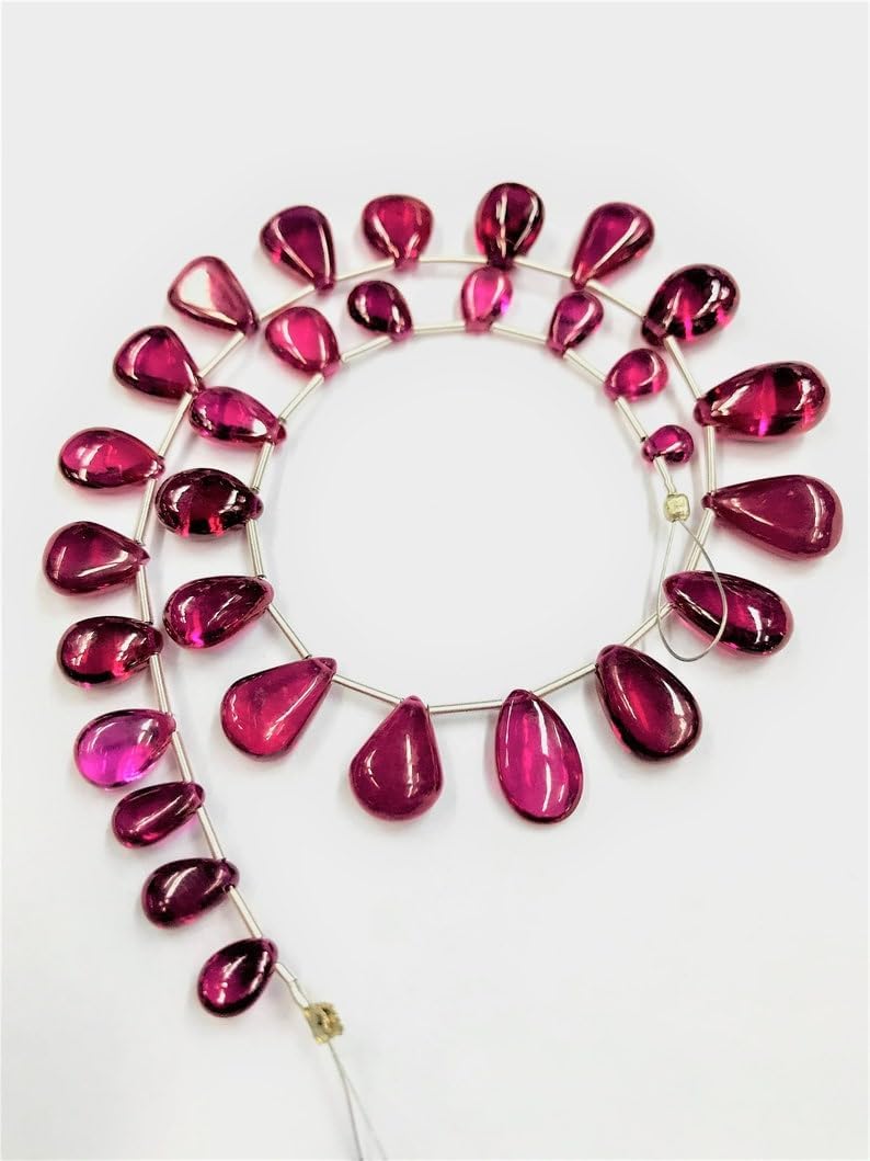 Natural RED Corundum pear soomth Beads 5x10mm 30psc Long String Jewelry Making Gemstone Beads for Necklace Bracelet