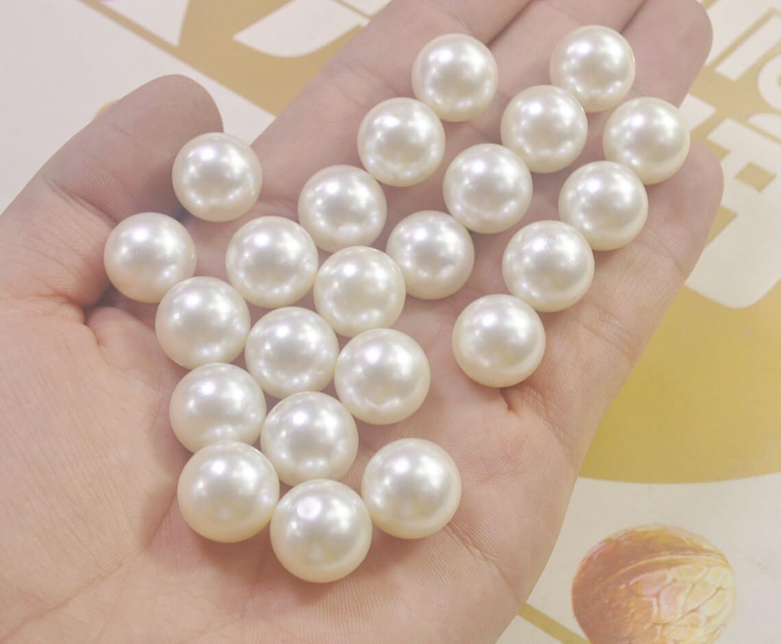 WGV Small Ivory Plastic Pearl Beads 36 Bags of 1 LB Loose Pearl, Approx 144 Pearls/Bag, No Holes, 0.7