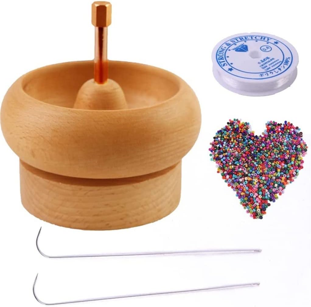 Waist Seed Spin Holder 2 Beading Needle about 1000 Grain Beads and 1 Roll Elastic Line (Color : A Size : One Size) (A One Size)