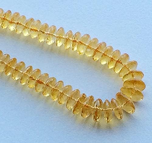 1 Strand Natural Citrine German Cut Beads, Citrine Disc Beads, Orange Gemstone Beads, Citrine Necklace, 8.5mm to 12mm, 16 Inch