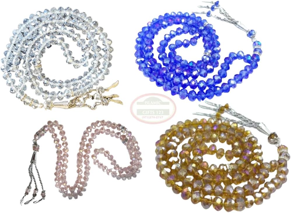 Muslim Prayer Beads [48 Pack] Islamic Prayer Beads 99 Tasbeeh Counter misbaha Islamic Favors Islamic Wedding Favors Crystal Prayer Beads Crystal Rosery