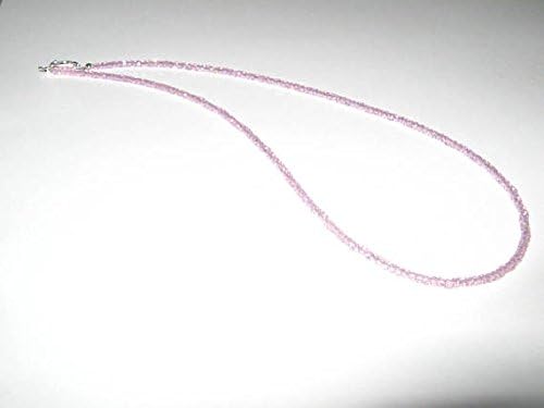 925 sterling Silver Bridesmaid Jewelry 3mm stacking Pink Pink Zircon Necklace Rondelle, Faceted 18