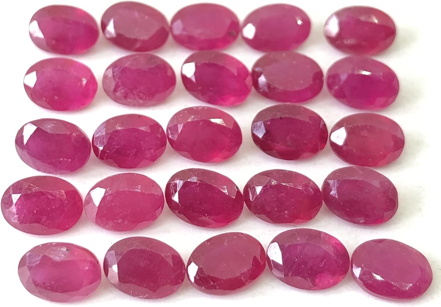 Red Ruby Oval Shape Cut Faceted Loose Gemstone Size 4x3 mm, 5x3 mm, 5x4 mm, 6x4 mm, 7x5 mm, 8x6 mm, 9x7 mm, 10x8 mm, 11x9 mm & 12x10 mm Medium Quality All Matching Stone For Making Ring, Pendant, Earring Jewelry