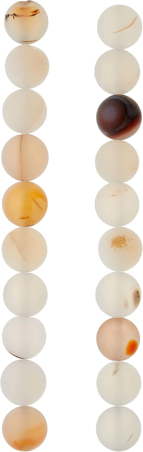 Bead Landing Matte Chalcedony Round Beads, 10mm, 12 Pack