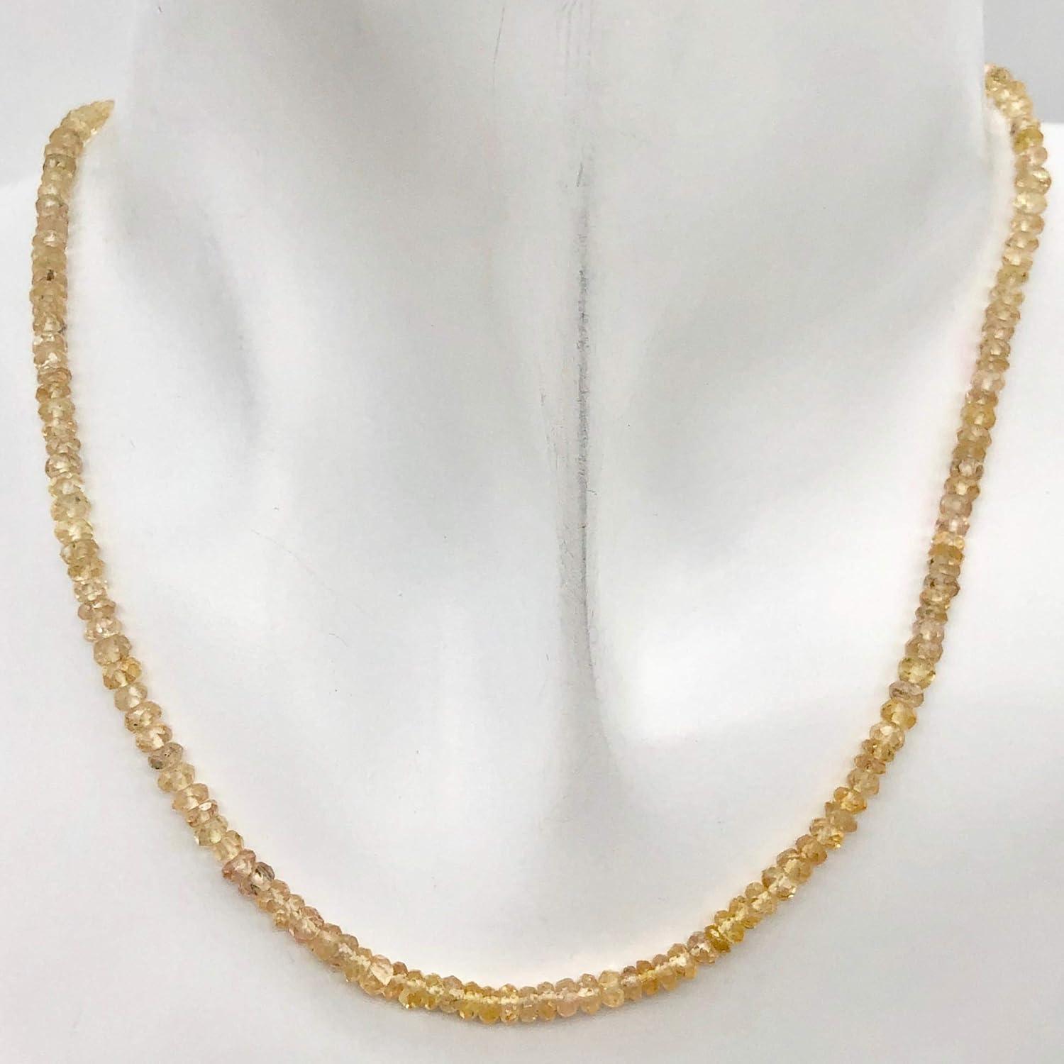 Natural Imperial Topaz Faceted 3mm Roundel Bead 11 inch Strand for Jewelry Making