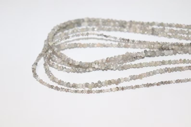 Natural Raw White Diamond Uncut Beads 3-4 mm Diamond Beads Uncut Diamond Beads Grey Diamond Beads Raw Diamond Beads