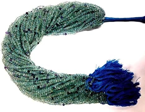 13 inch Strand of Natural gem Fluorite, 3mm rondelle Faceted Beads for DIY Jewelry Making. | Beads_03798