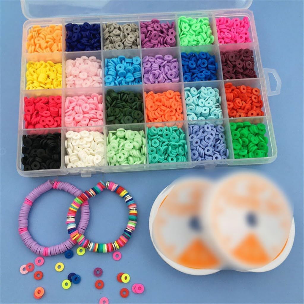 6mm 24 Grid Soft Pottery Flakes Colorful Discs Bohemian DIY Jewelry Accessories Set