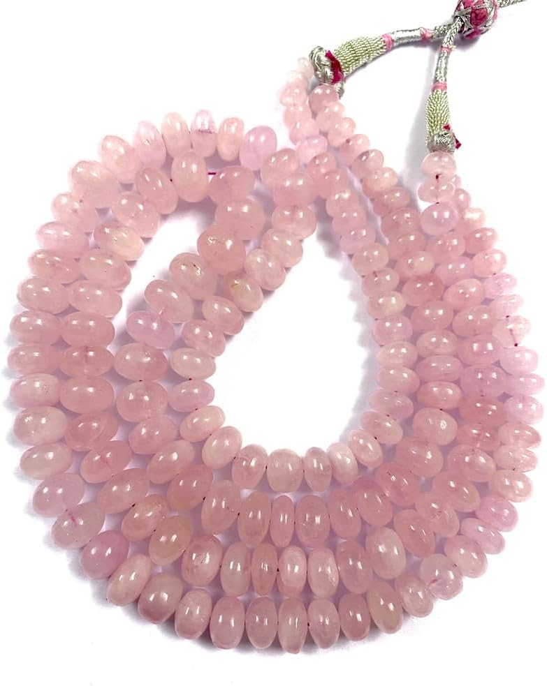 Natural MORGANITE rondelle soomth Beads 7X11 20 inch long string jewelry making gemstone beads for necklace bracelet
