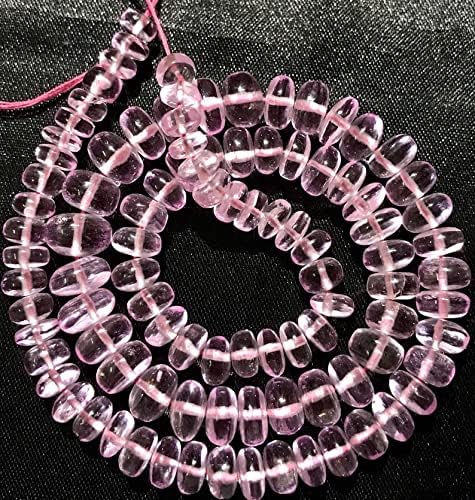 Natural MORGANITE RONDELLE soomth Beads 6x9 18 inch Long String Jewelry Making Gemstone Beads for Necklace Bracelet