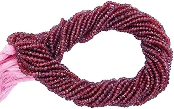 Natural Red Garnet 3-4 Mm Micro Faceted Rondelle Beads 13