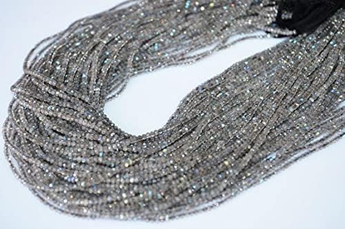 10 Strands of Flash Labradorite Rondelle Faceted 2 mm, Gemstone Diamond Cut Genuine Labradorite Beads Strand 13 inches Long