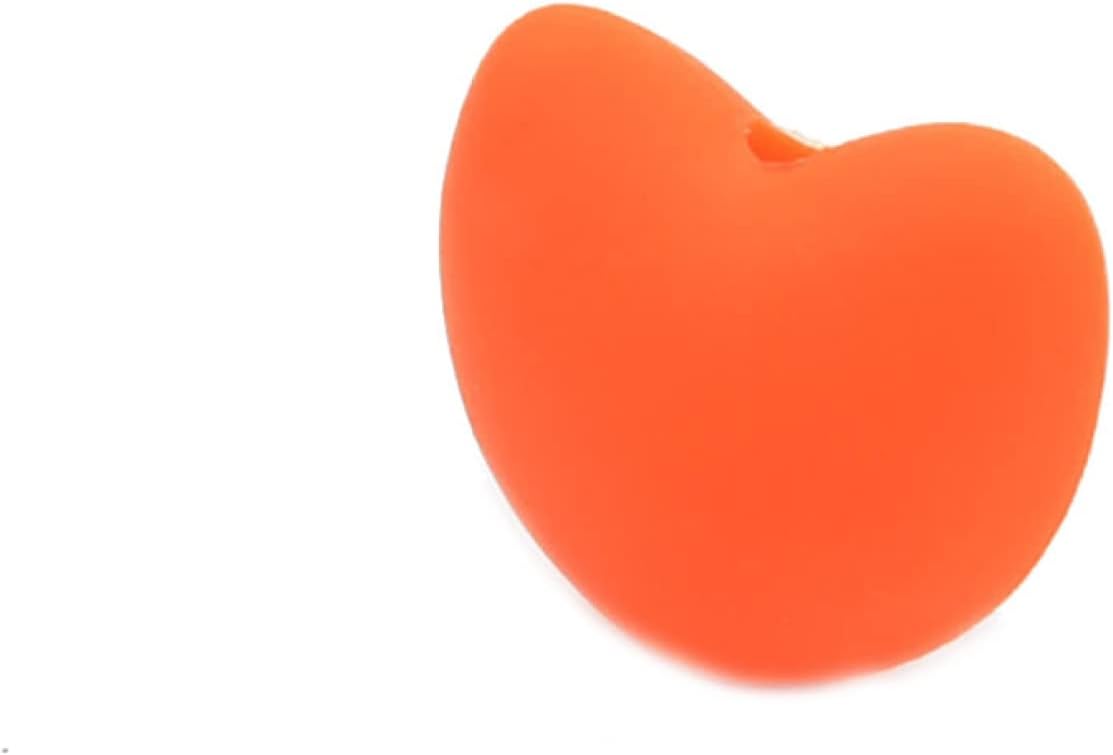 Silicone Beads 20mm for Keychain Making Bulk Assorted DIY Necklace Bracelet Beads for Craft Set Jewelry, Colorful Heart Shaped Silicone Beads 50 Pieces (White 17)