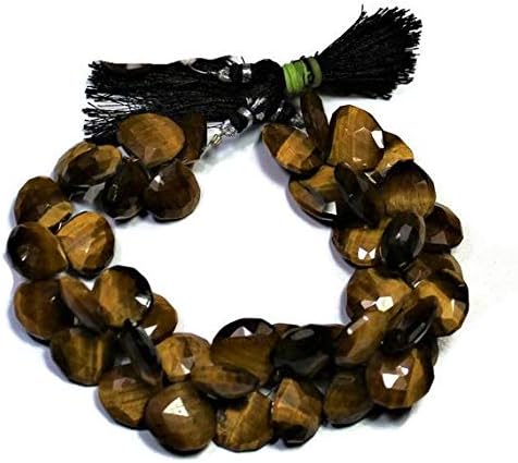 Tiger Eye Beads, Faceted Heart Beads, Tiger Eye Beads Faceted Cube Beads, 17 to 19 mm Approx, 9