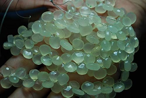 7 Inches,AAA Light Graps Chalceny Faceted Heart Shape Briolettes 11-12mm Code-HIGH-54923