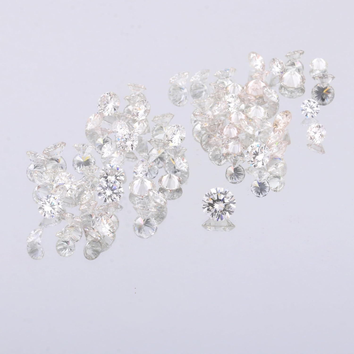 GEMHUB 1.1mm Round Cut CVD Diamonds 0.5 Carat 75 Pcs Loose Lab-Grown Melee Stones for Jewelry Making and Micro Settings