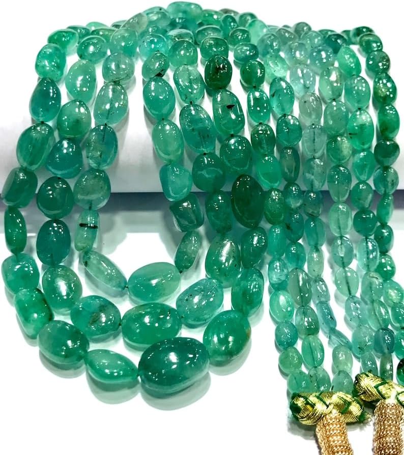 Natural Tourmaline Necklace Nuggets Smooth Beads 6-9 MM 19 inch Long String Jewelry Making Gemstone Beads for Necklace Bracelet