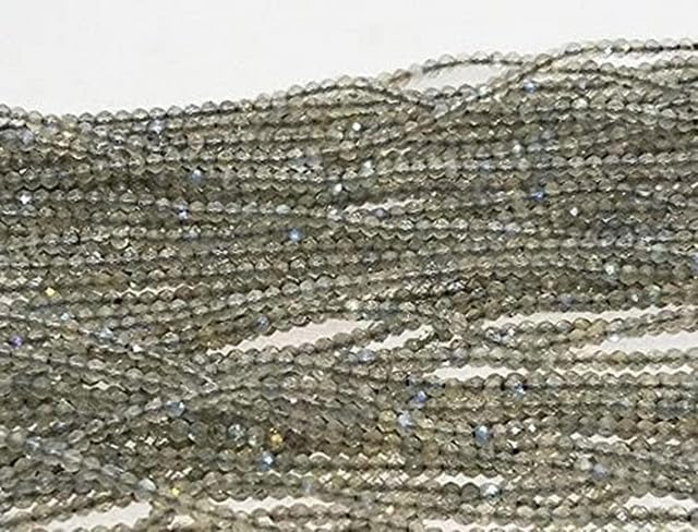 Natural Labradorite Faceted Beads, Labradorite, 2 mm 13