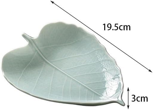 Foodtray Chinese Exquisite Pastry Tray Retro Ceramic Tea Room Snack Fruit Small Storage Dining Serving(C)