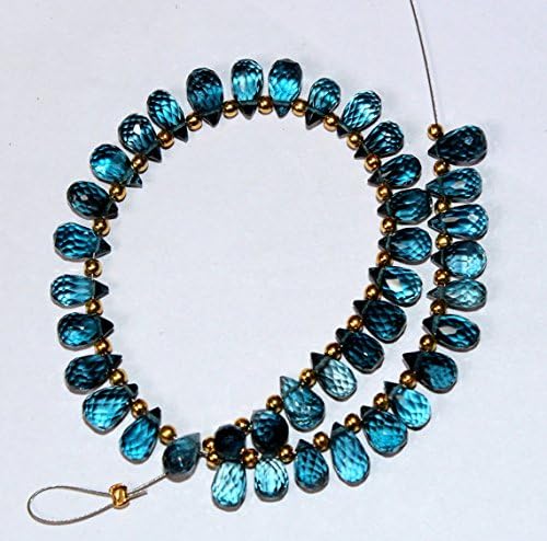 London Blue Topaz Faceted Teardrop Briolette Size 7x4 mm 8