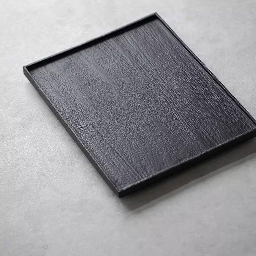 Tray Retro Solid Wood Black Square Tea Tray Home Tea Tray Living Room Dry Tea Table Serving Trays