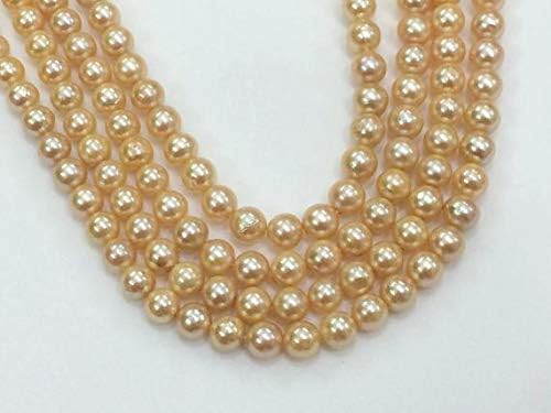 1 Strand Natural Pearls, Original South Sea Pearls Non Treated Round Balls, 7-8mm 8 Inch Long Long Code-HIGH-16969