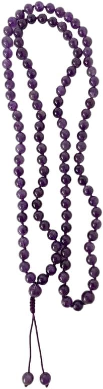 Natural AMETHYST 8mm 108 Mala Beads, Spiritual, Meditation Beads, Reiki, Japa Mala, Buddhist Prayer Beads, Yoga Bracelet, healing beads LKMALA-RRGU-1330