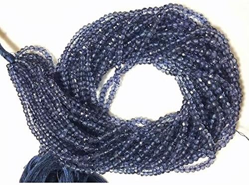 5 Strand Natural Iolite Gem Stone, Micro Faceted Beads, Coated Quartz, Rondelle Beads, Wholesale Beads, 4mm Beads, 13 Inches Code-HIGH-19014