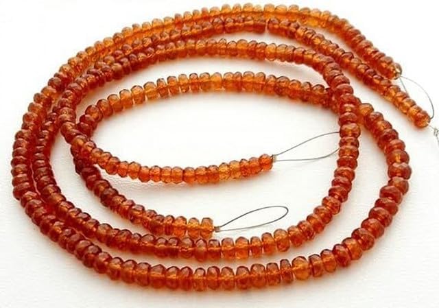 Natural HESSONITE Faceted Beads, hessonite Beads 3.5-4 mm Approx,15