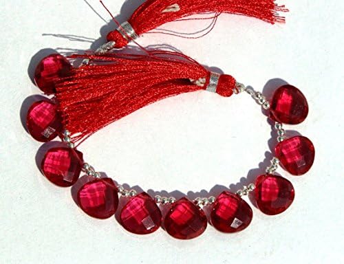 13 inch natural beads strand of 12x12mm faceted heart red quartz gemstone briolletes beads for DIY jewelry - necklace, bracelet, earring, ring.