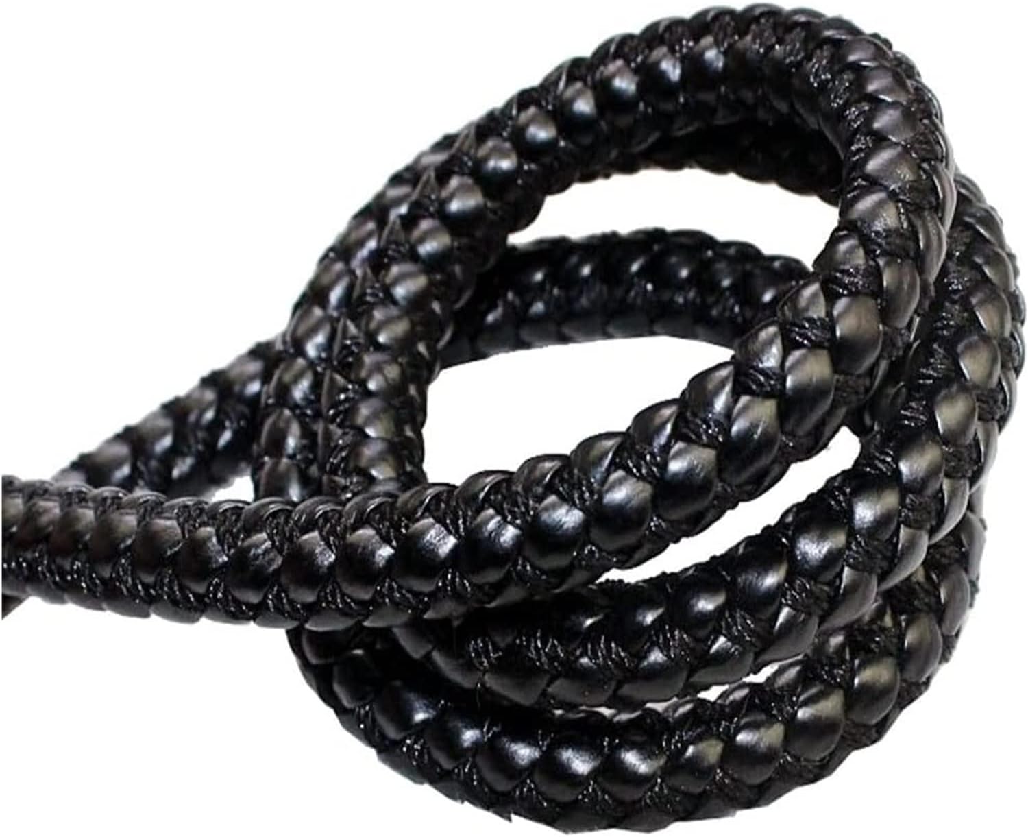 RANARA Fold Braided Leather Cord,8mm Round Leather Cord String DIY Necklace Bracelet Making Black Brown Braided PU Rope Jewelry Accessories, 1pcs (Color : Red, Size : 1m) (Color : Black, Size : 10m)