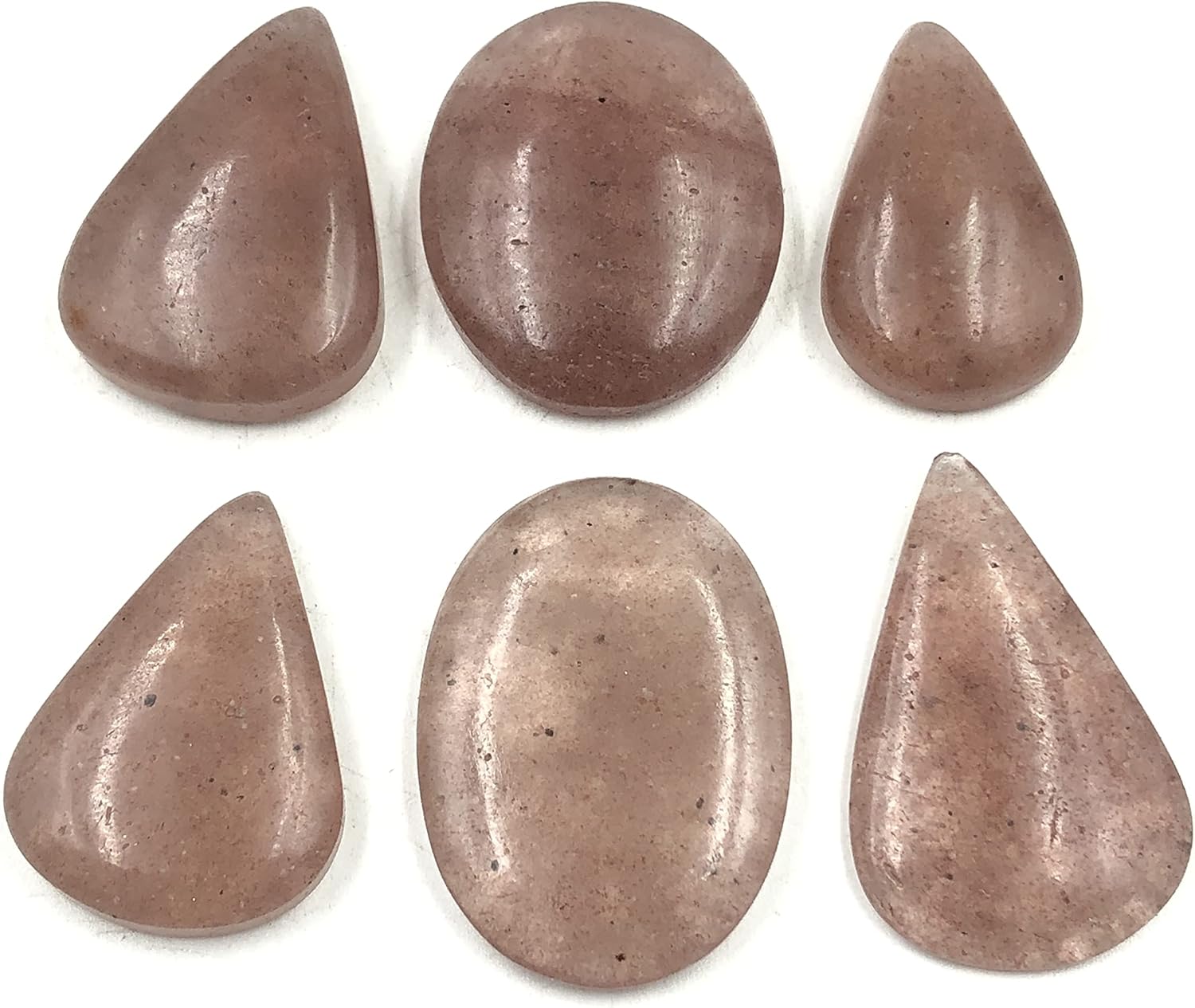 Natural STRAWBERRY QUARTZ Gemstone Loose Cabochon Lot For Jewelry Making, Loose Gemstone For Ring, Earring & Pendant Necklace, Jewelry Making Cabochons, Healing Gemstones