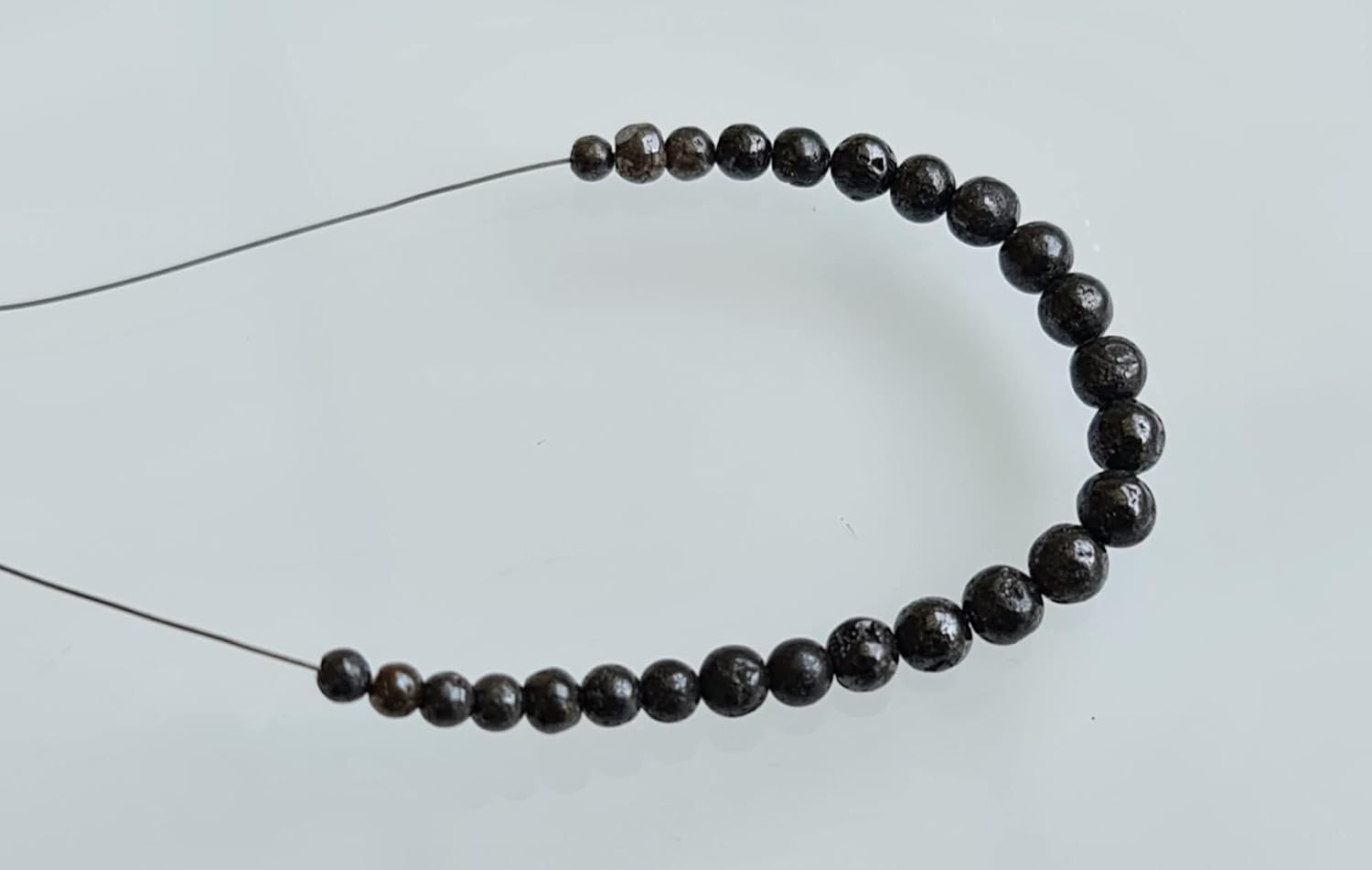 Natural Black Smooth Polished Round Diamond Bead, 2-3.5 mm Rare Diamond Ball Shape Bead for Necklace (6 Pcs To 12 Pcs) - APKJ2