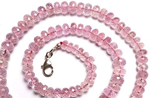 1 Strand Natural Morganite (Pink Beryl) 5 to 12mm Faceted Rondelle Beads 17 Inch