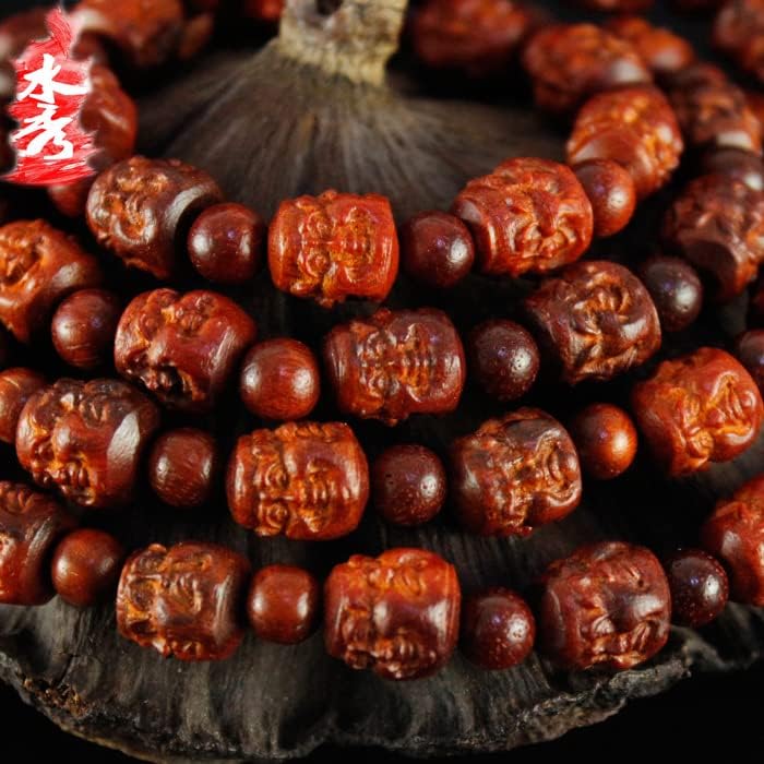 科檀雕刻四面佛手串手链 1.0 * 54 科特迪瓦小叶紫檀(科檀四面佛108颗)