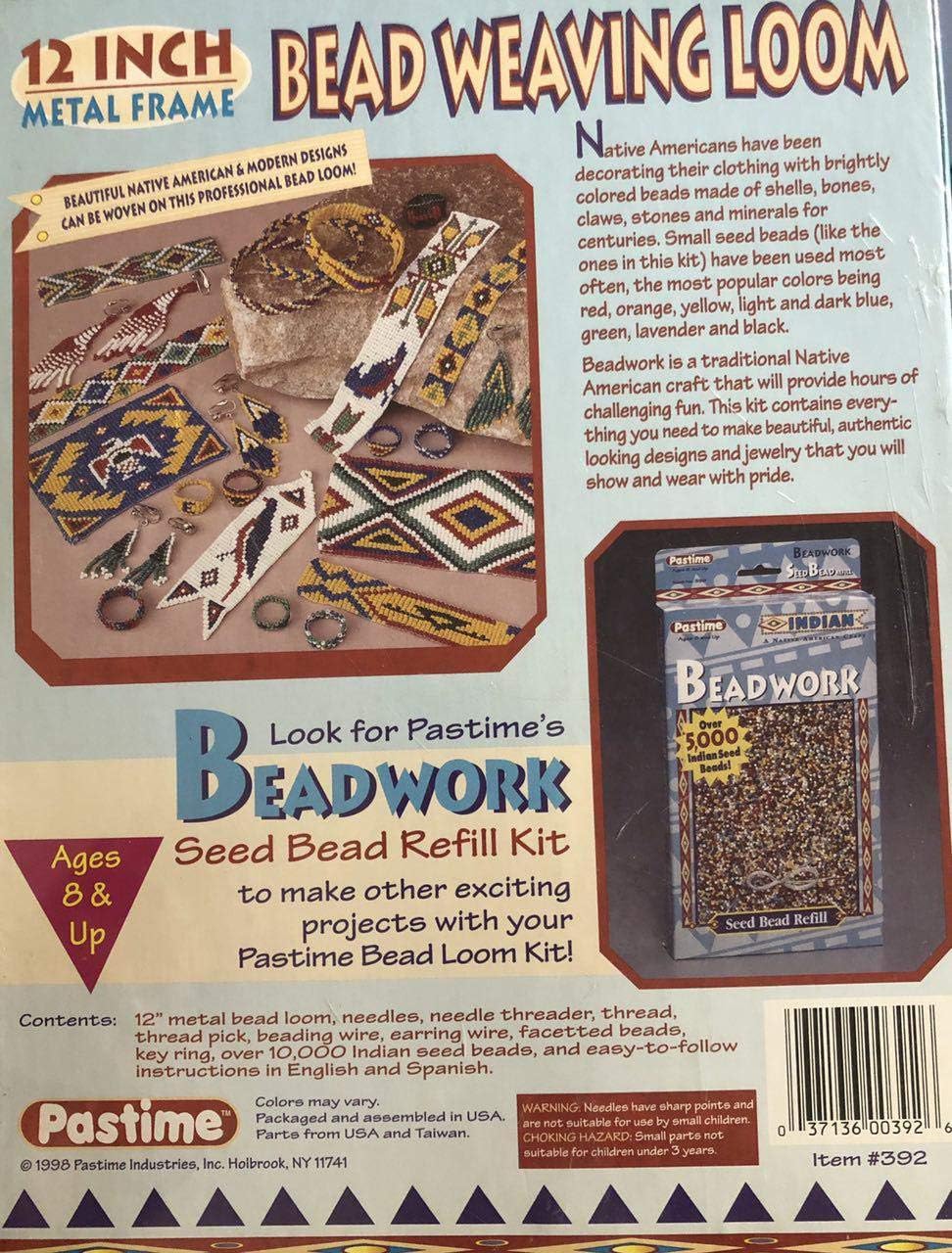 Pastime #7202 Indian Bead Weaving Loom, Modern Vintage, Unisex Adult, Cotton, Weaving, Multicolor