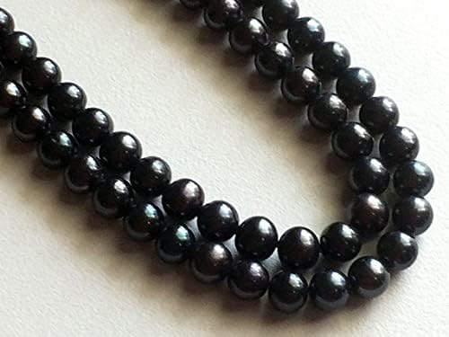 1 Strand Natural Pearls - Black Color Pearls, Natural Fresh Water Round Pearls, Natural Pearls, 7mm, 15 Inch