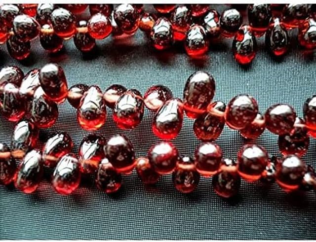 Garnet Beads, Tear Drop Beads, Briolette Beads, 6x4mm Beads, 6 Inch lot of 10 Strands CHIK-STRD-94974