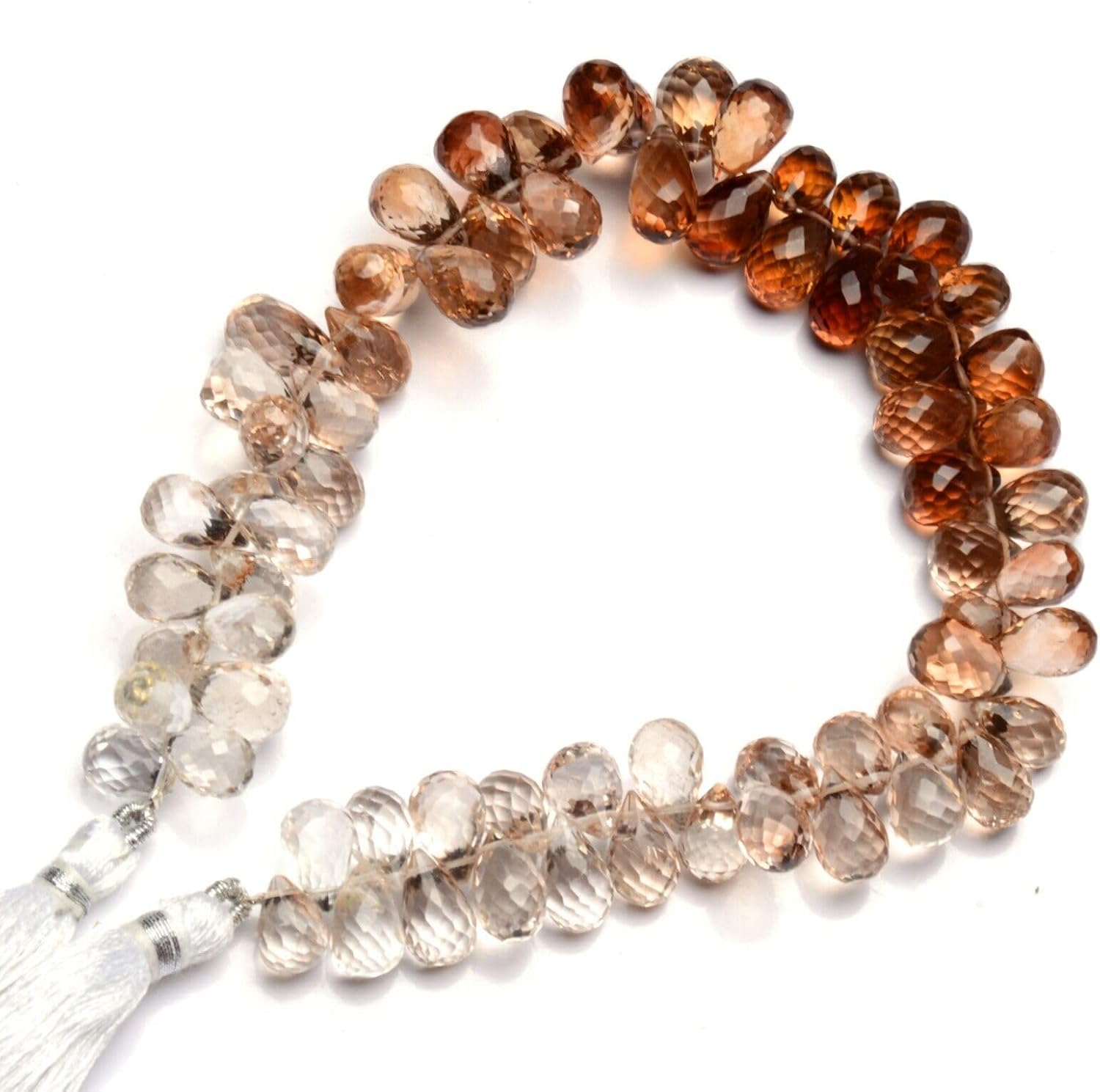 8 inch Strand of Natural Brazilian Imperial Topaz 9x6-11x7mm Teardrop Faceted briolette Beads for DIY Jewelry Making. |BRIO_01283